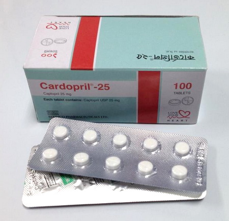 Cardopril 25 mg Tablet-10's Strip