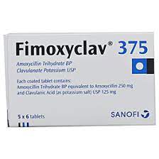 Fimoxyclav 375 mg Tablet-6's Strip