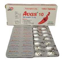 Avas 10 mg Tablet-14's Strip