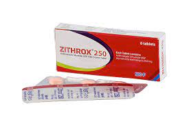 Zithrox 250 mg Tablet-12's Pack