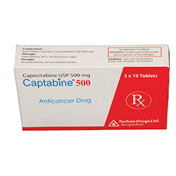 Captabine 500 mg Tablet-30's Pack