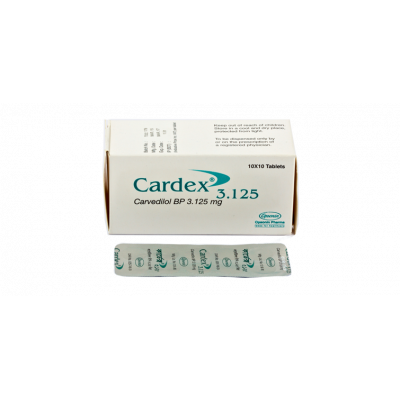 Cardex 3.125 mg Tablet-14's Strip