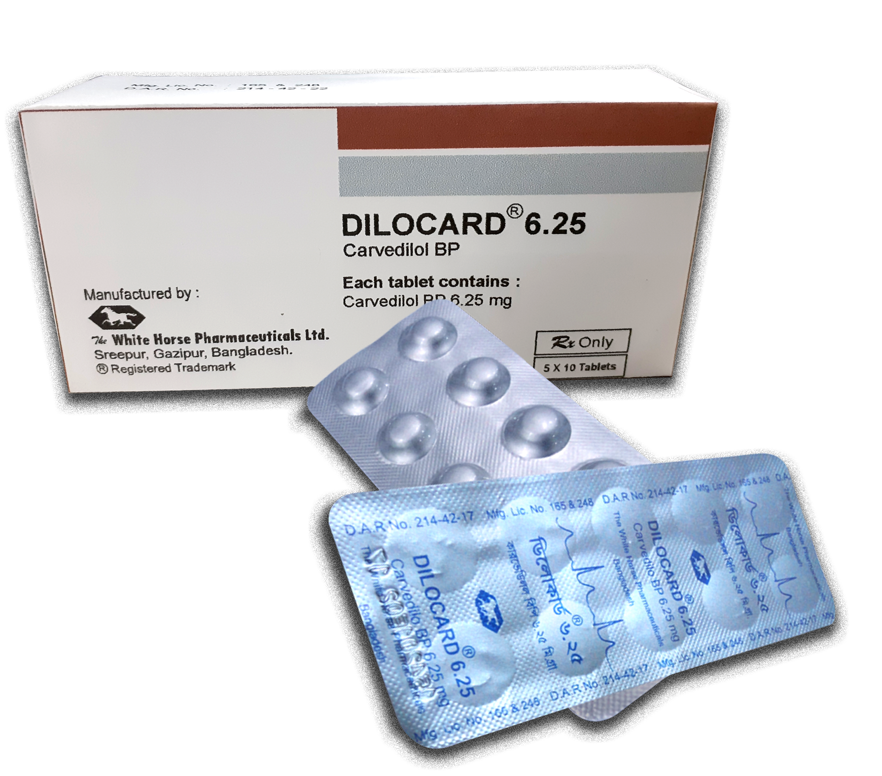 Dilocard 6.25 mg Tablet-50's Pack