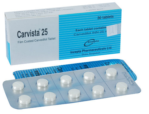 Carvista 25 mg Tablet-10's Strip