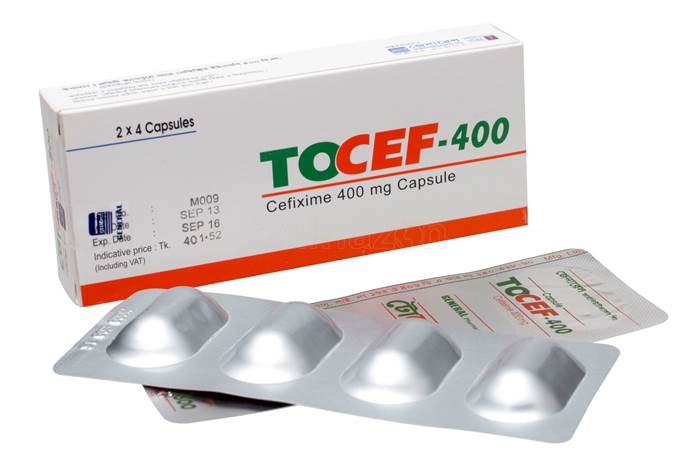 Tocef 400 mg Capsule-4's Strip