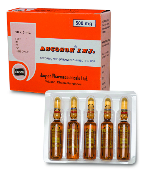 Ascoson 500 mg/5 ml Injection-10's Pack