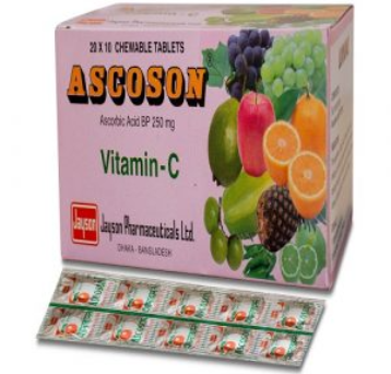 Ascoson 250 mg Chewable Tablet-200's Pack