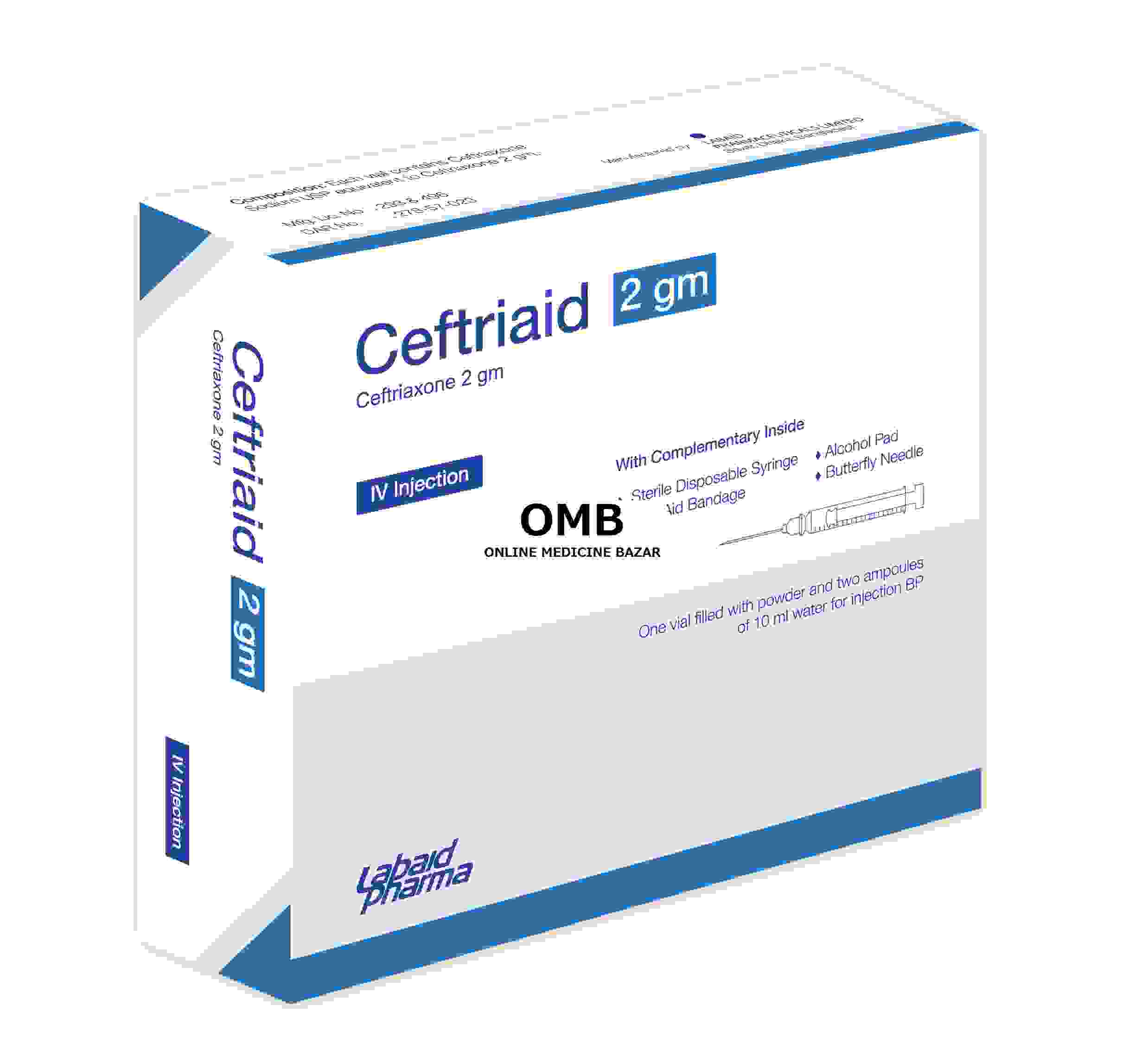 Ceftriaid 2 gm/vial IV Injection