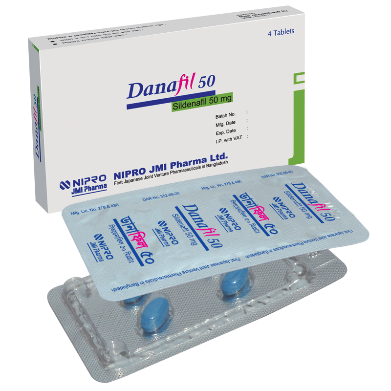 Danafil 50 mg Tablet-4's Pack