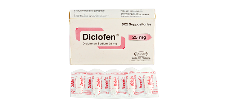 Diclofen 25 mg Suppository-5 Pis