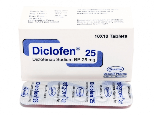 Diclofen 25 mg Tablet-100's Pack