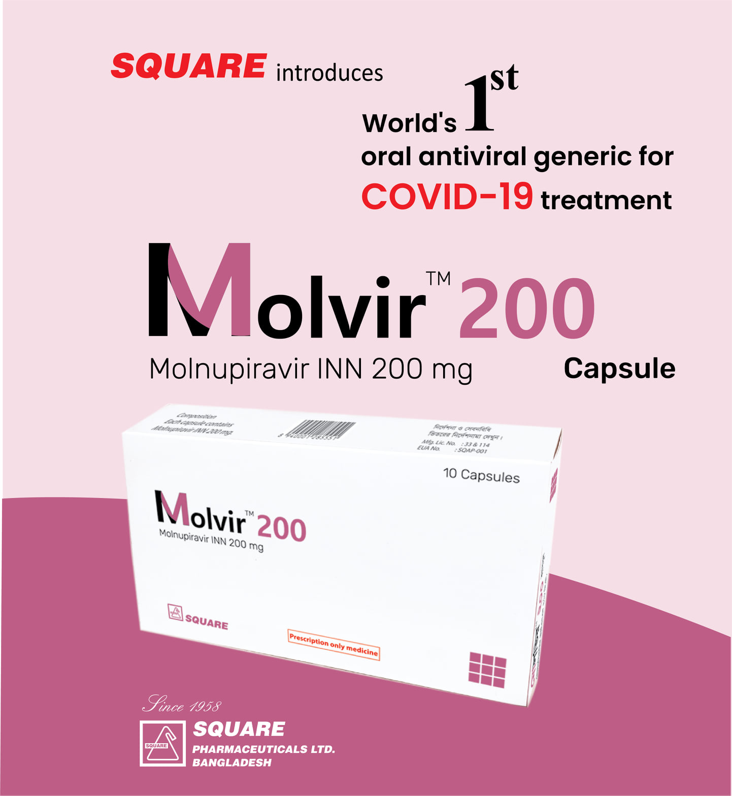 Molvir 200 mg Capsule-10's Pack