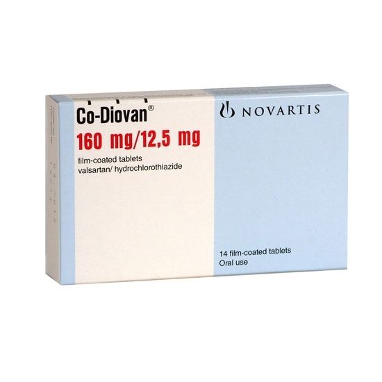 Co-Diovan 160 mg+12.5 mg Tablet-14's Strip