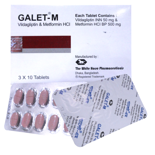 Galet M 50/500 mg Tablet-10's Strip