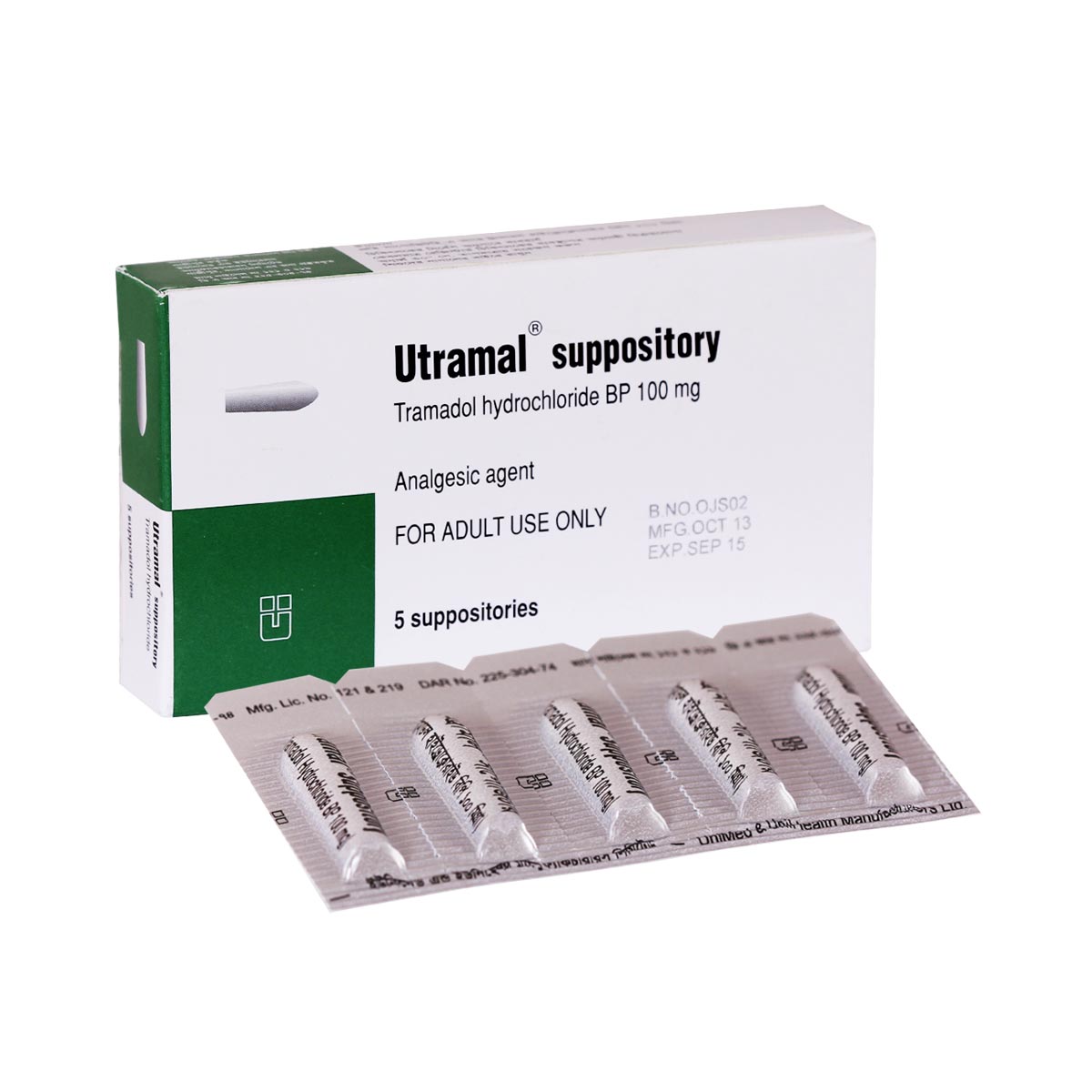 Utramal 100 mg Suppository-5 Pis