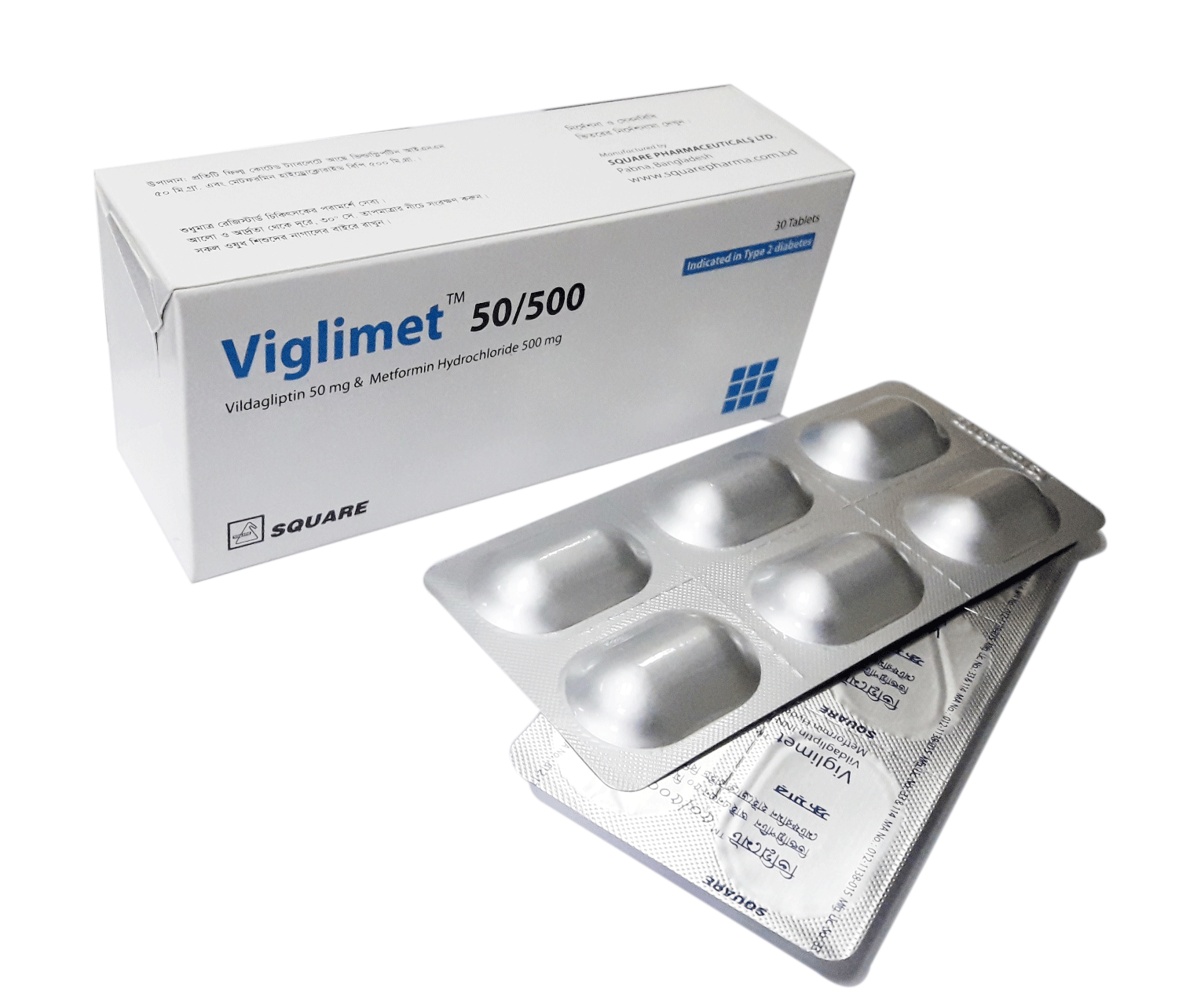 Viglimet 50/500 mg Tablet-6's Strip