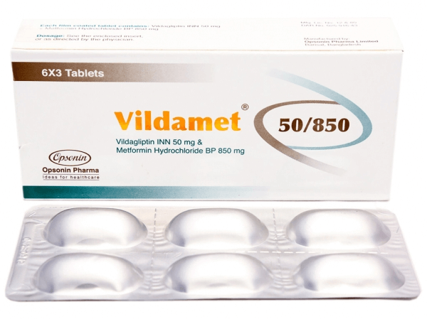 Vildamet 50/850 mg Tablet-6's Strip