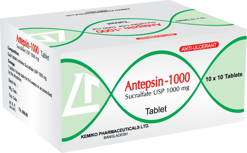 Antepsin 1000 mg Tablet-100's Pack