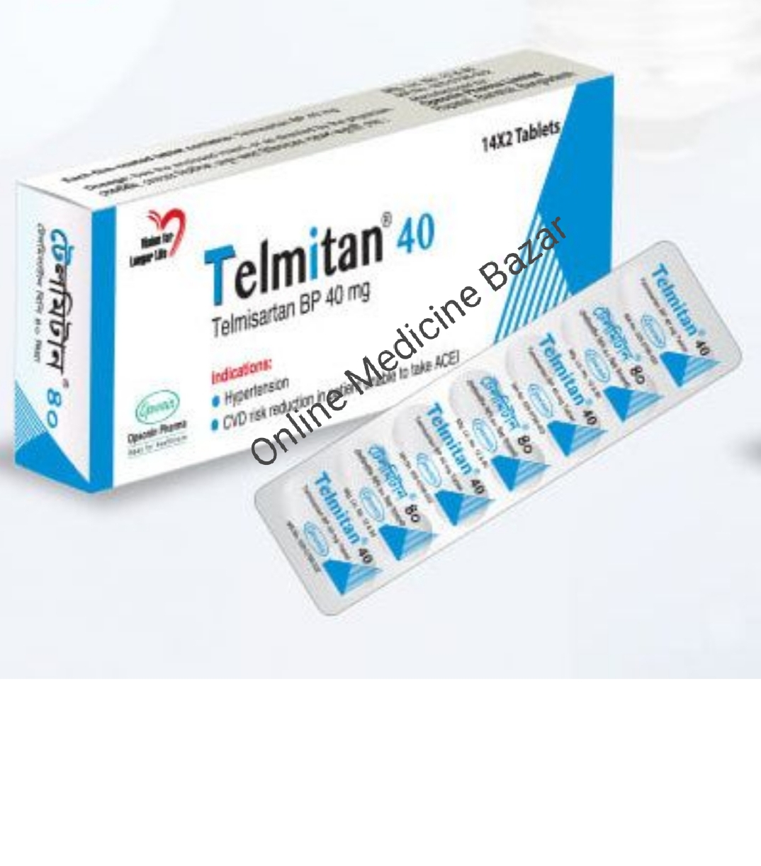 Telmitan 40 mg Tablet-14's Strip