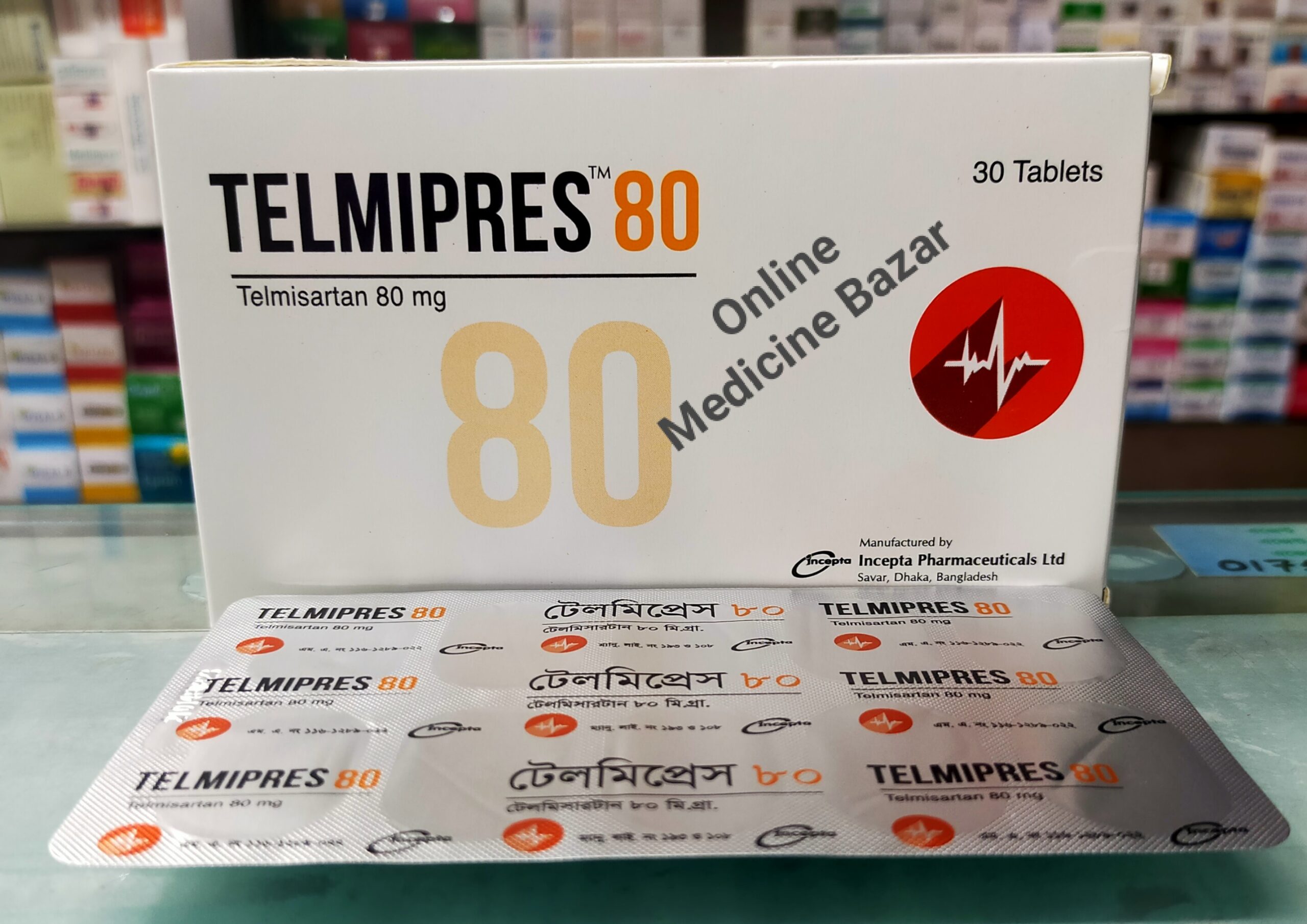 Telmipres 80 mg Tablet-10's Strip