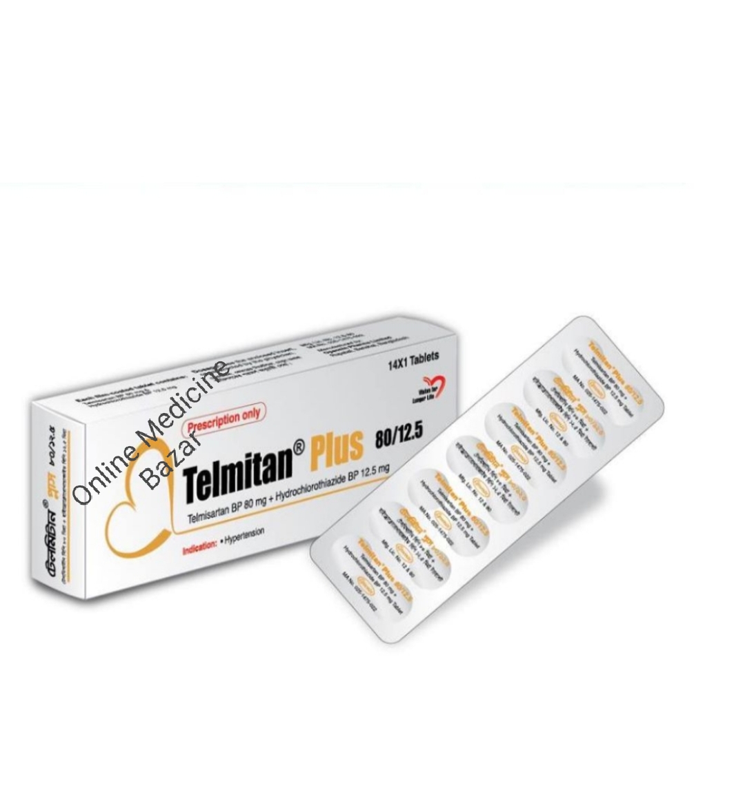 Telmitan Plus 80 mg Tablet-14's Pack