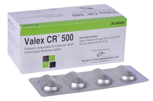 Valex CR 500 mg Tablet-4's Strip