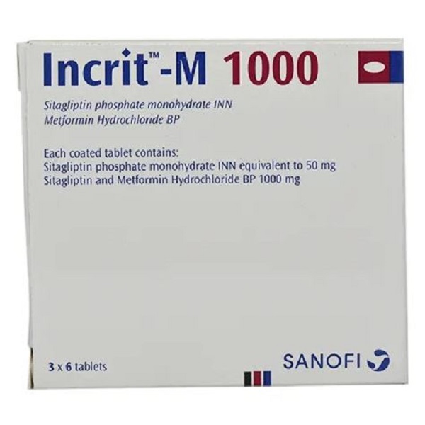 Incrit-M 50 mg+1000 mg Tablet-18's Pack