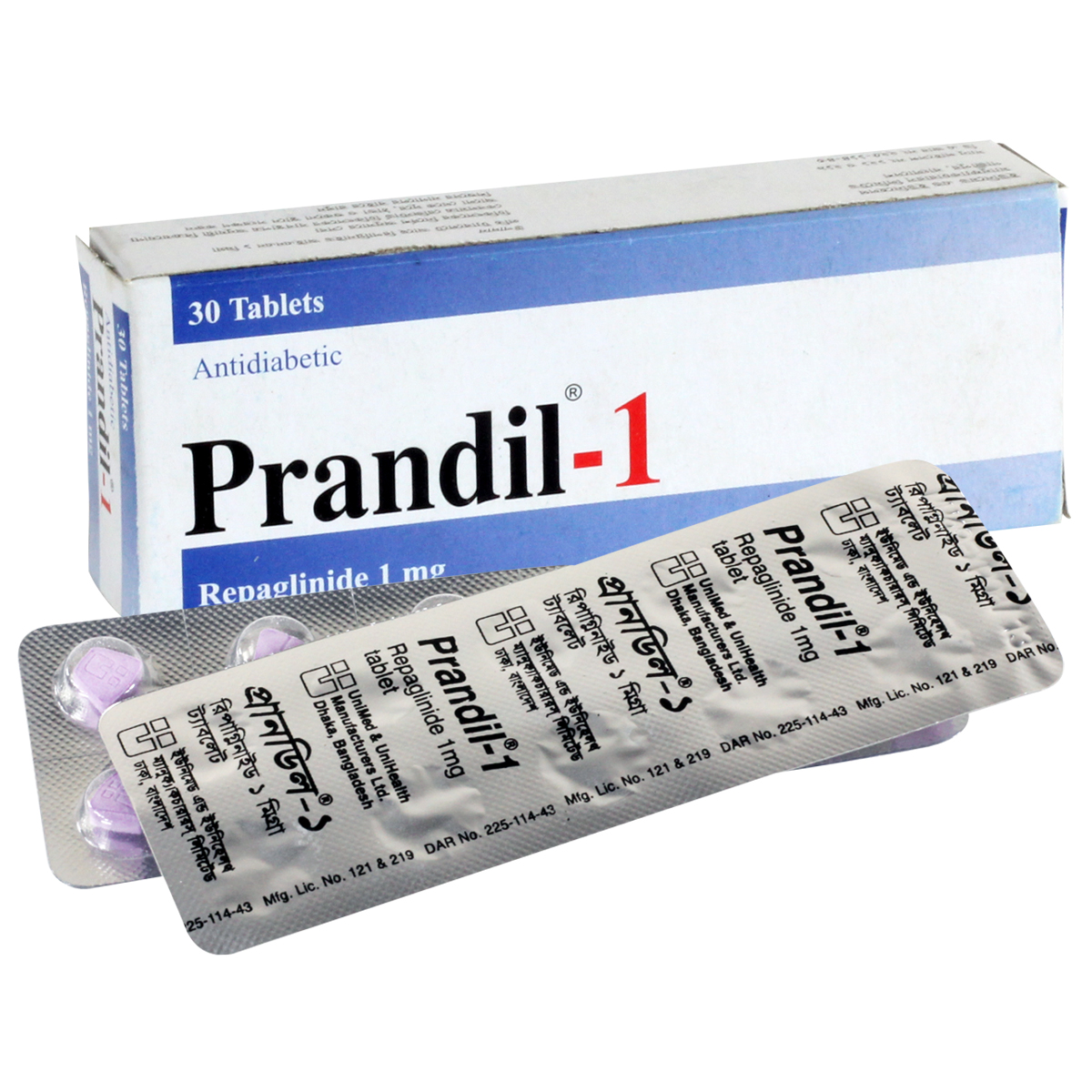 Prandil 1 mg Tablet-30's Pack