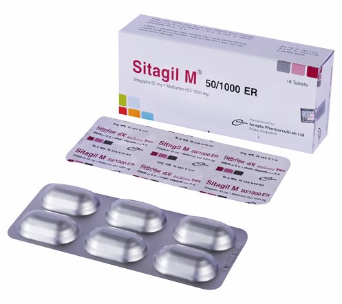 Sitagil M 50 mg+1000 mg Tablet-6's Strip