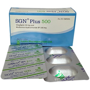 SGN Plus 50 mg+500 mg Tablet-12's Pack