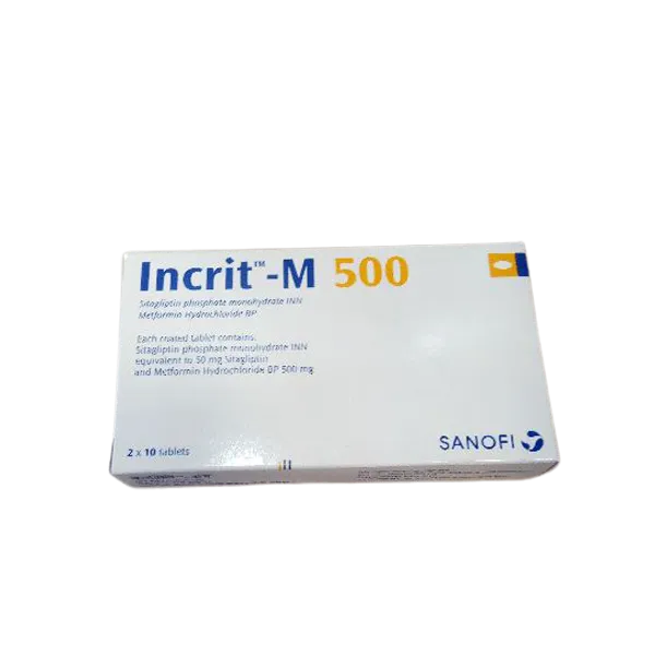 Incrit-M 50 mg+500 mg Tablet-20's Pack