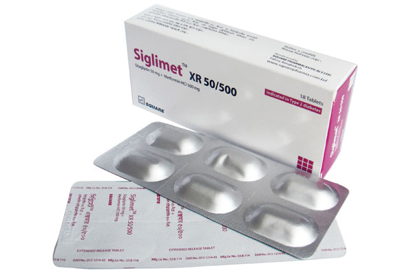 Siglimet XR 50 mg+500 mg Tablet-18's Pack