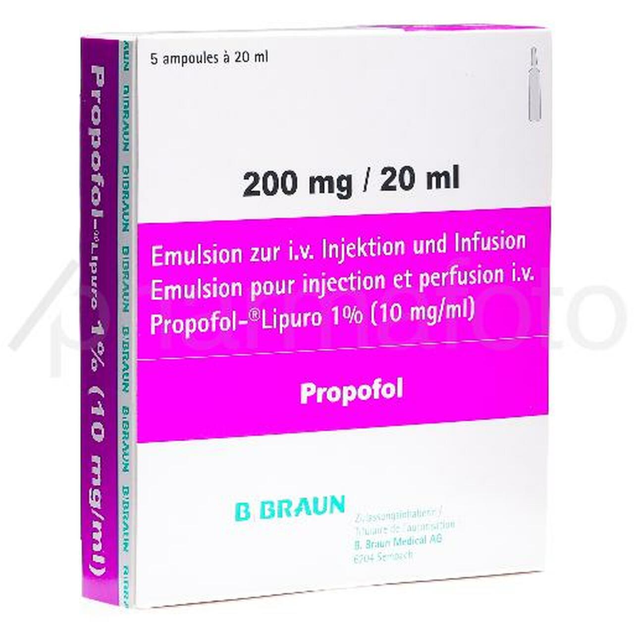 Propofol-Lipuro 200 mg/20 ml Emulsion for infusion-5's Pack