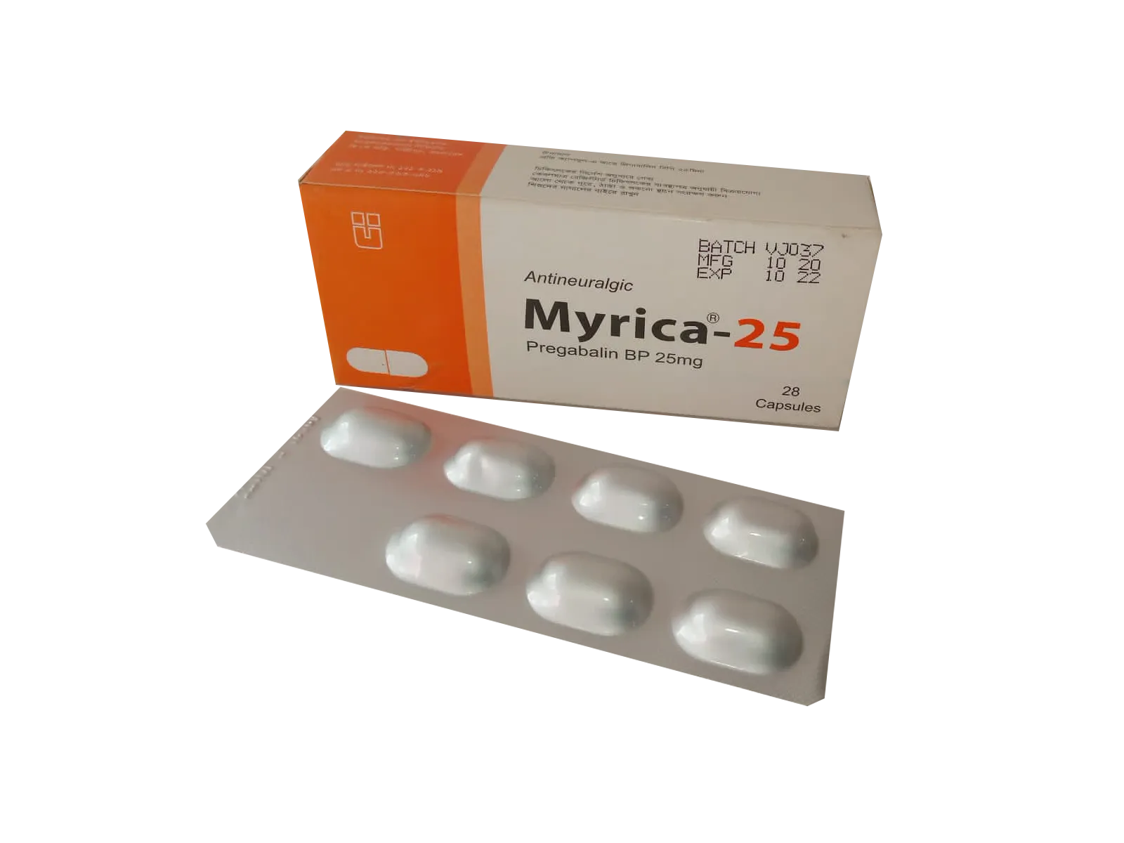 Myrica 25 mg Capsule-7's Strip