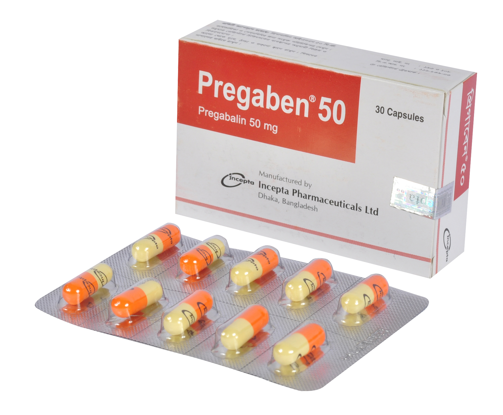 Pregaben 50 mg Capsule-10's Strip