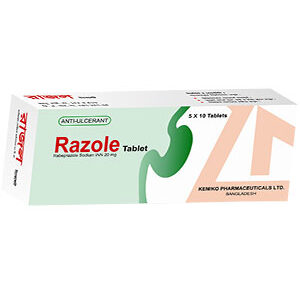 Razole 20 mg Tablet-50's Pack