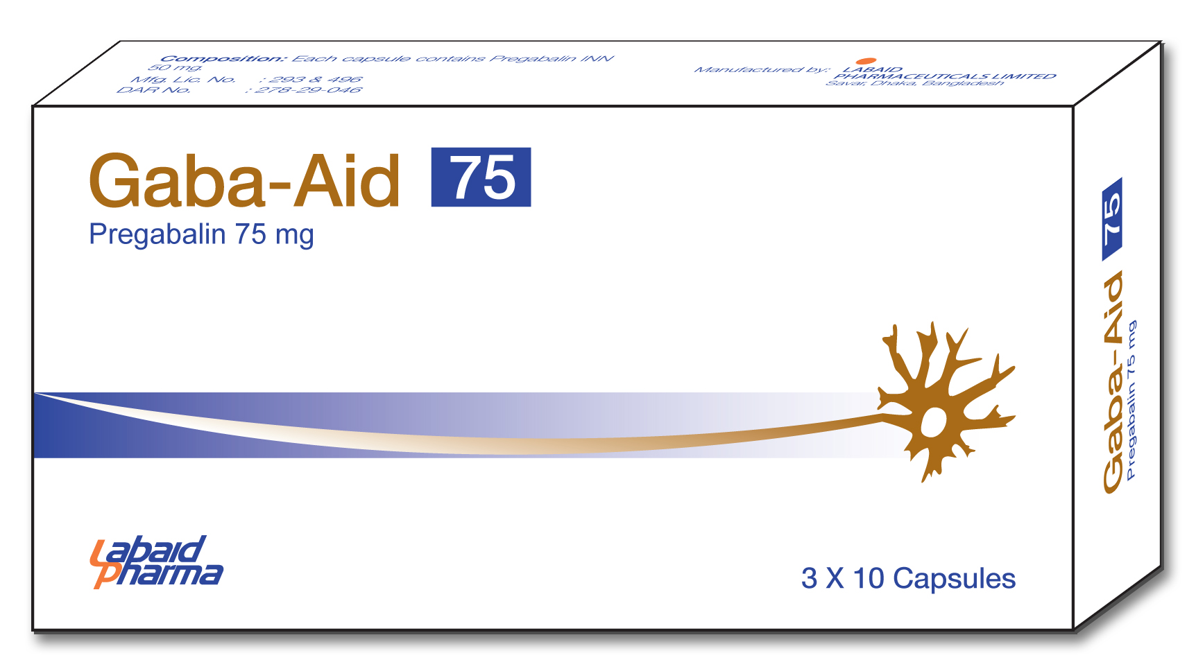 Gaba-Aid 75 mg Capsule-10's Strip