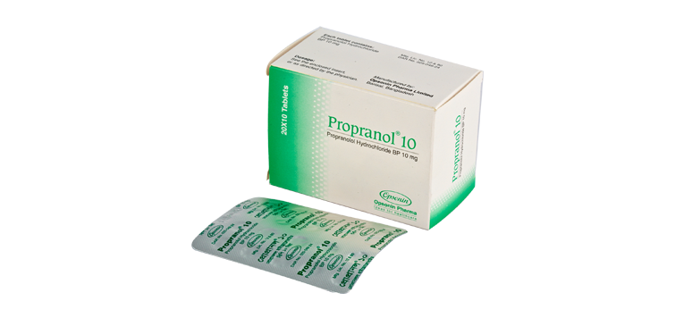 Propranol 10 mg Tablet-20's Strip