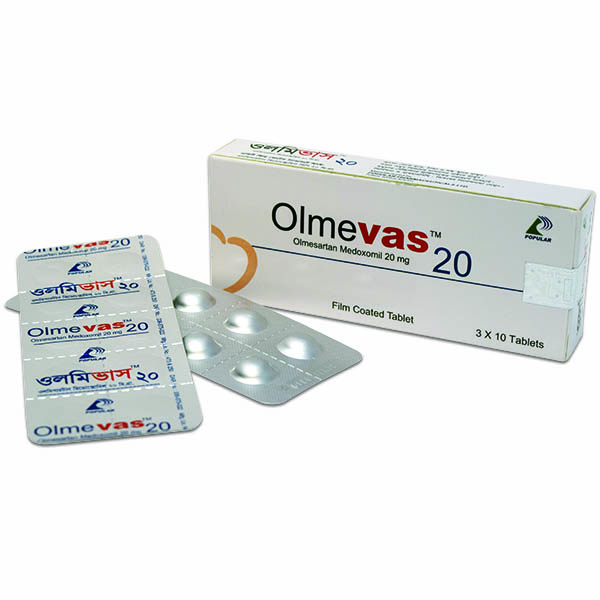 Olmevas 20 mg Tablet-10's Strip