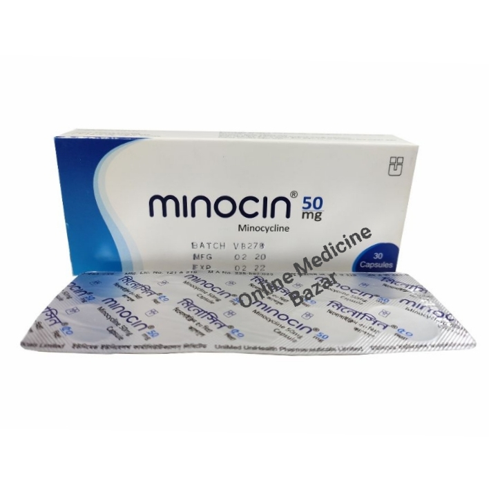 Minocin 50 mg Capsule-10's Strip