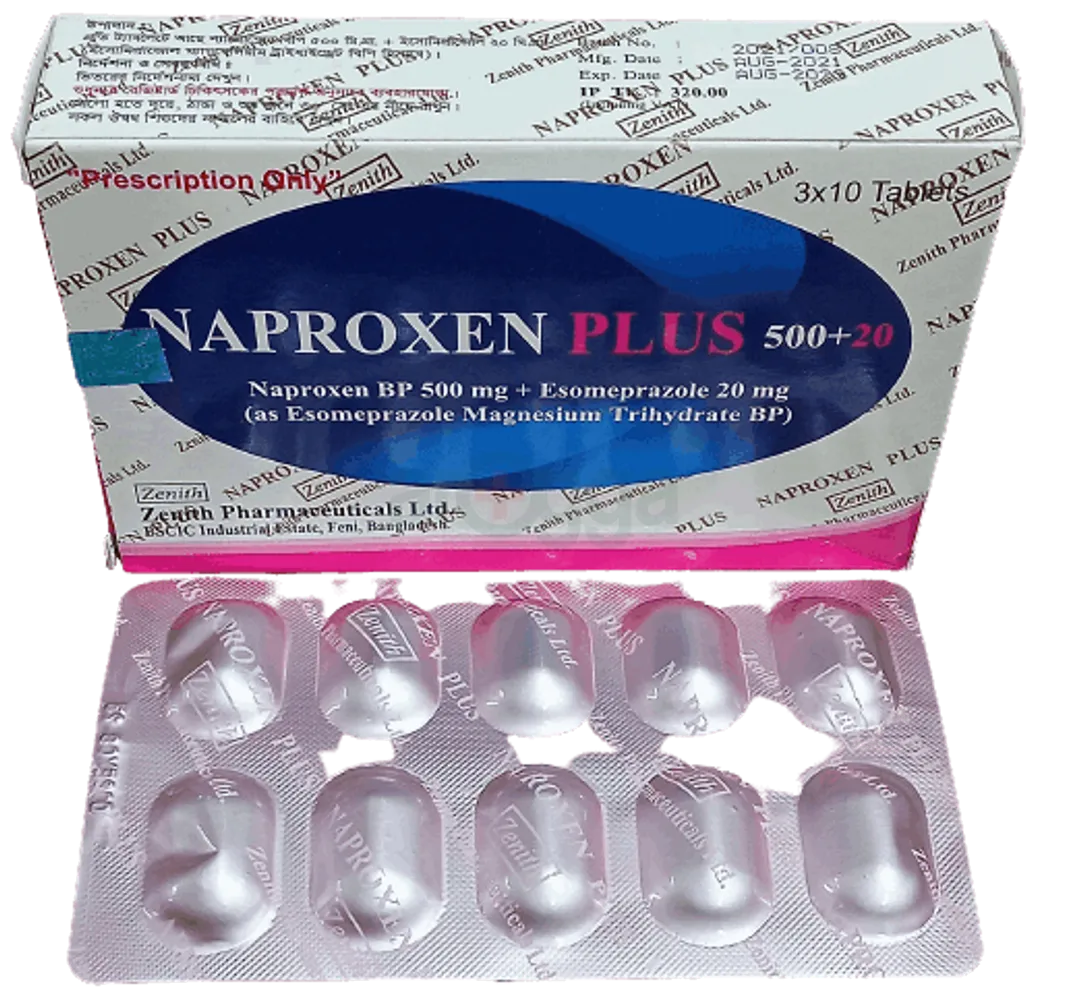 Naproxen Plus 500 mg Tablet-10's Strip