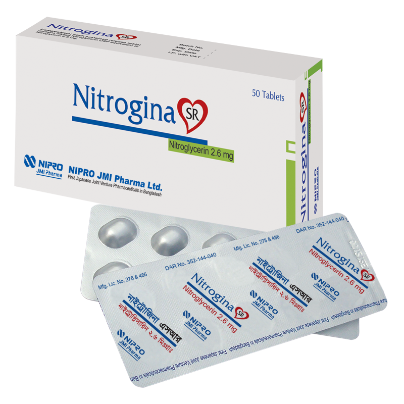 Nitrogina SR 2.6 mg Tablet-10's Strip