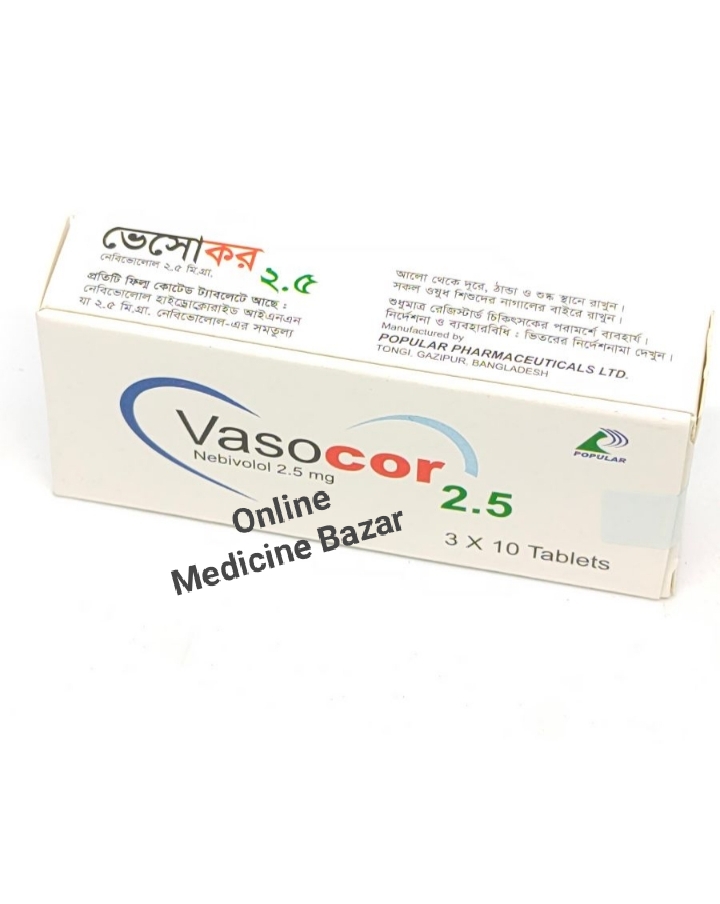 Vasocor 2.5 mg Tablet-10's Strip