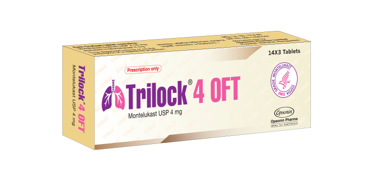 Trilock OFT 4 mg Tablet-14's Strip