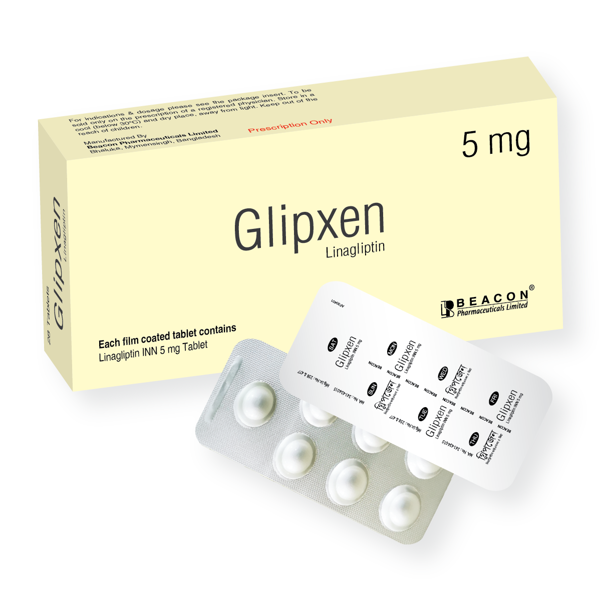 Glipxen 5 mg Tablet-7's strip