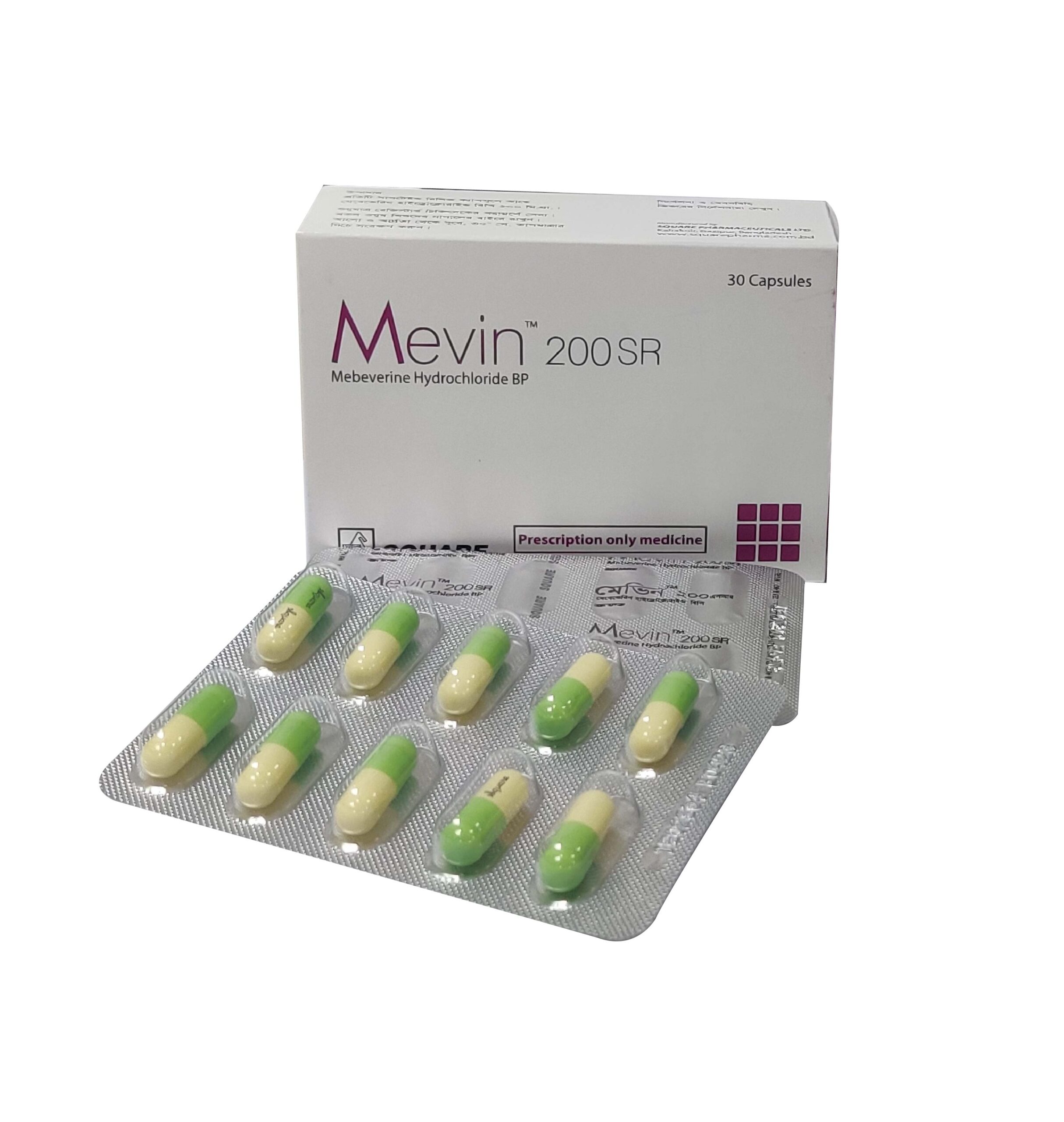 Mevin SR 200 mg Capsule-10's Strip