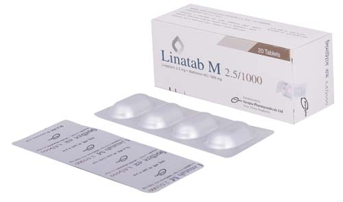 Linatab M 2.5/1000 mg Tablet-4's Strip