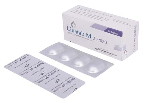 Linatab M 2.5/850 mg Tablet-4's Strip