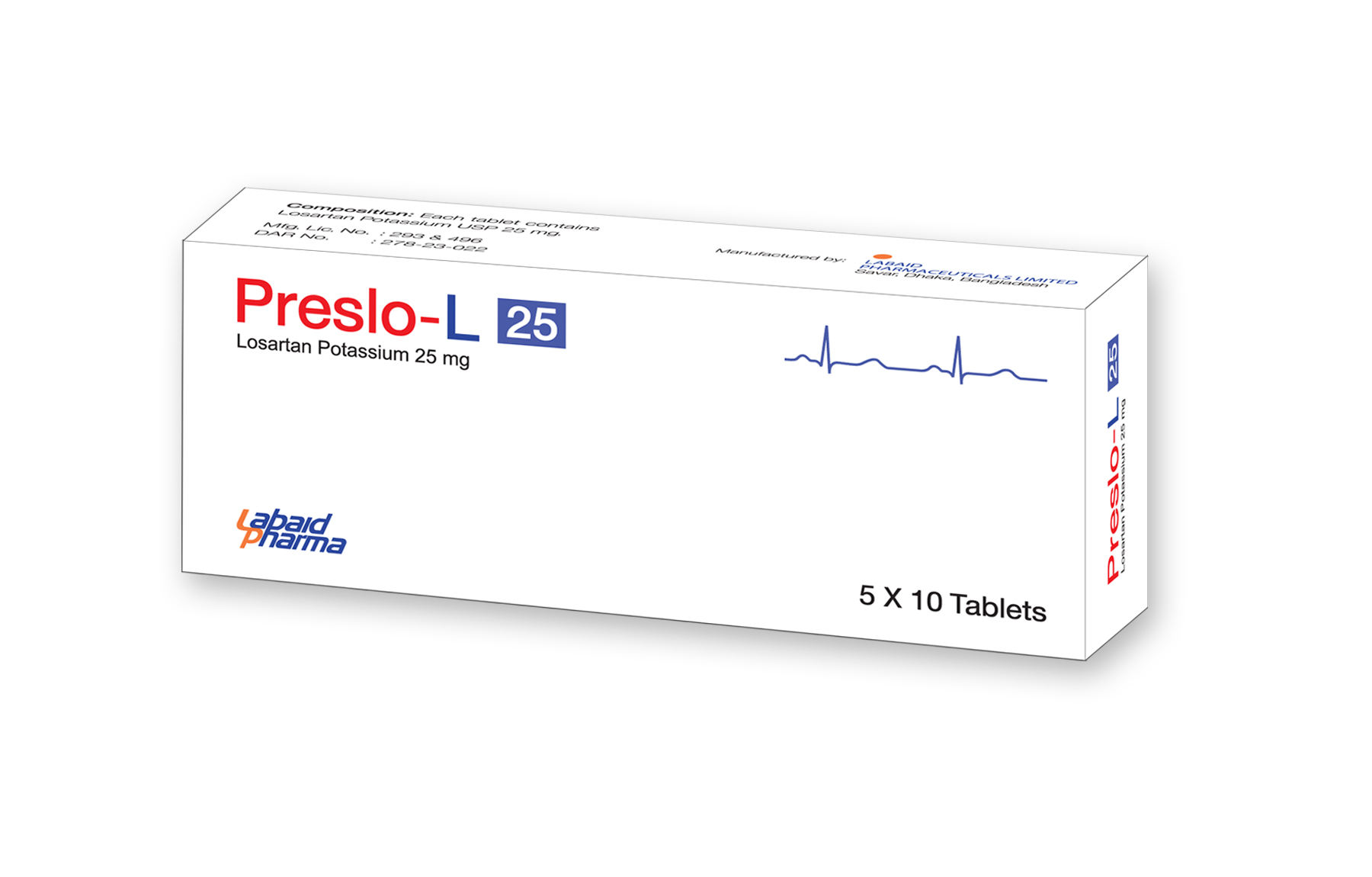 Preslo-L 25 mg Tablet-50's Pack