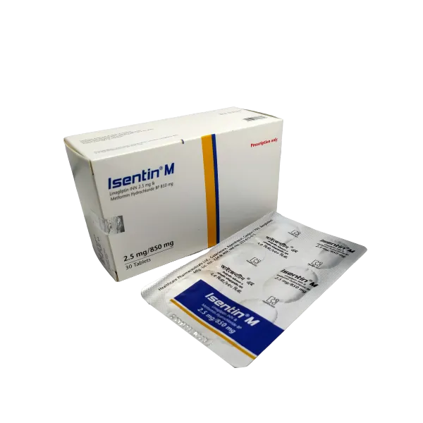 Isentin M 2.5 mg+850 mg Tablet-10's Strip